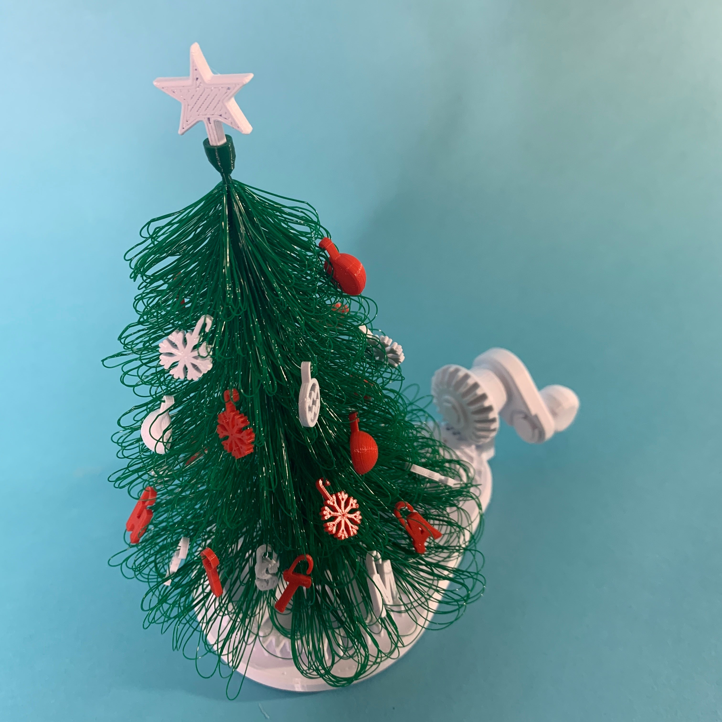 Fuzzy Christmas Tree Kinetic Sculpture